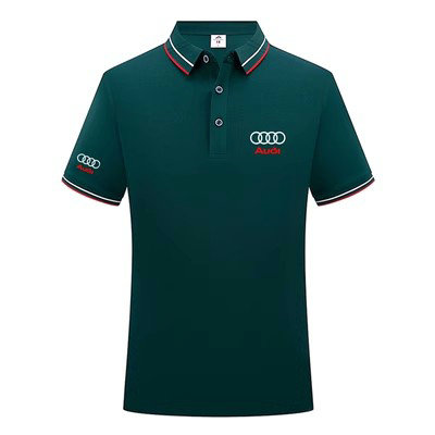 2023 Polo Audi Homme Manche Courte Golf Poloshirt Casual Col Contrasté Tops